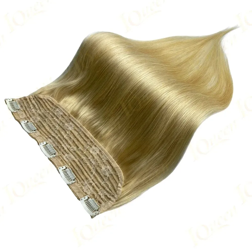 #8 Straight Clip Ins Human Hair Extensions 100% Human Hair 3/4 Full Head One Piece 5 Clips In Hair Extensions 100G/Set For Woman