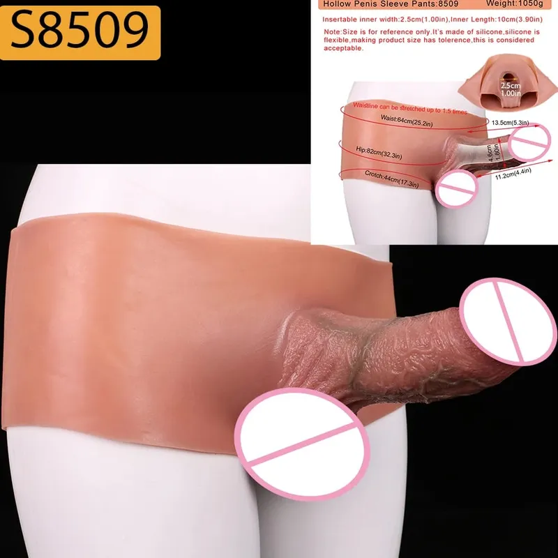 Strap-On Lifelike Penis Cover насадка на член Large Hollow DildoPants Intimate Adult Sex Toy for Couples Sex