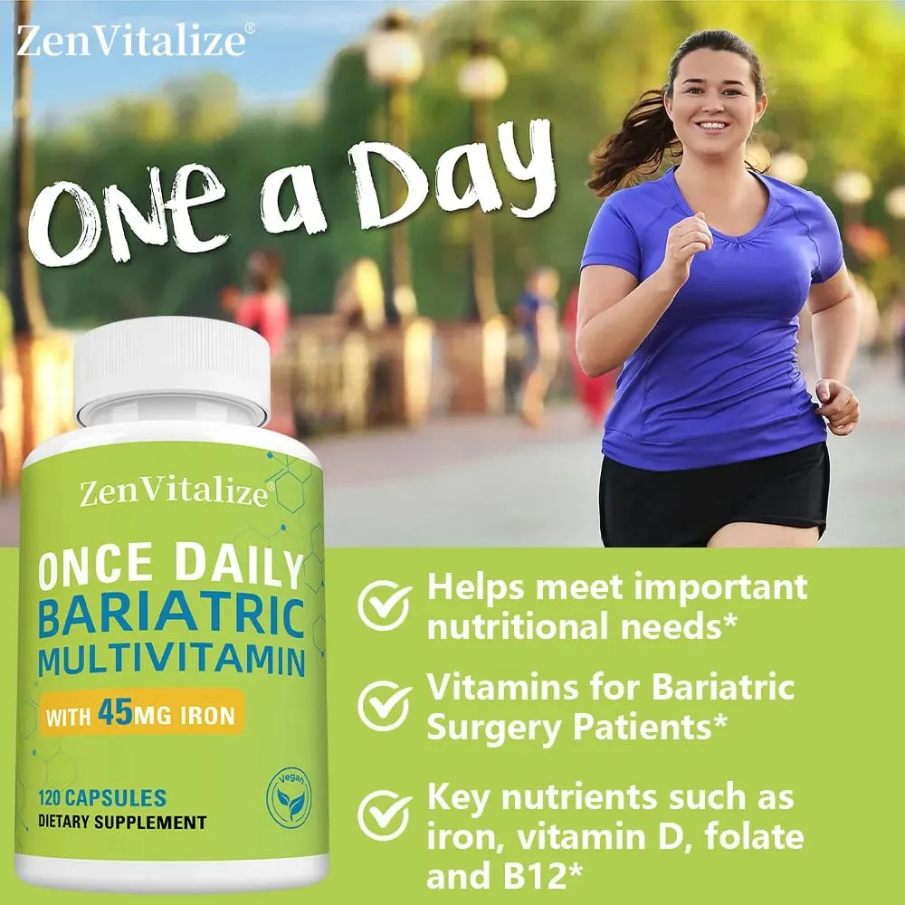 Daily Multivitamin & Minerals Capsules with Iron Immunity Energy Hair Skin & Nail Support Nutrition After Bariatric Surgery