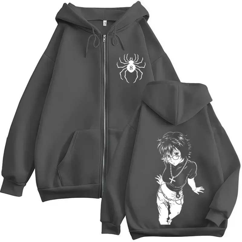 Anime Hunter X Hunter Shizuku Phantom Troupe Zipper Hoodies Men's Women Clothing Casual Zip Up Hooded Sweatshirts Jackets Coat