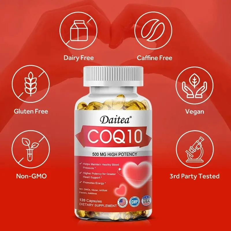 CoQ10 500 mg Softgels - Ultra High Absorption CoQ10 Supplement - Antioxidant Supplement for Vascular and Heart Health