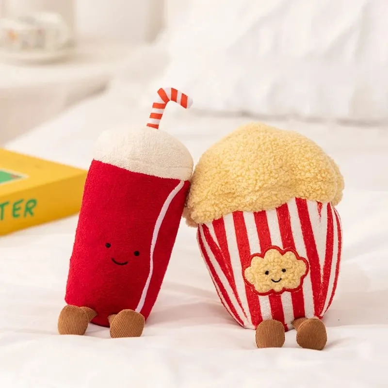 Humanoid Movie Film Snack Plush Toy Stuffed Cola popcorn 3D Glasses Movie Cardboard Small Decor Plushie Prop Gift