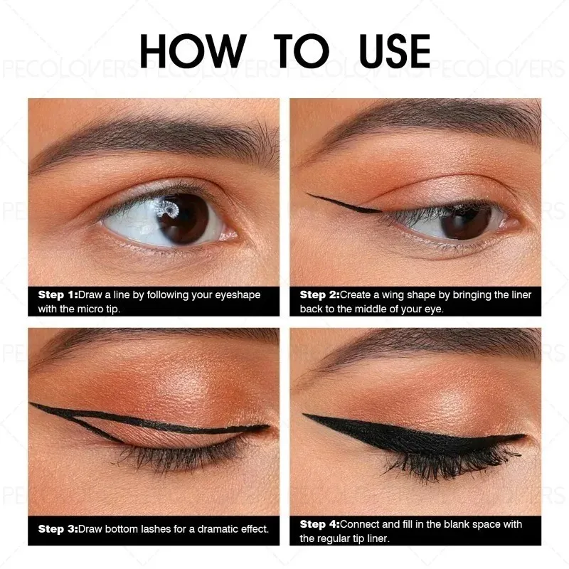 4PCS White Eyeliner Pen Waterproof Liquid Eyeliner Pen Ultra-fine Tip Anti Sweat Fast Drying Eye Cosmetics