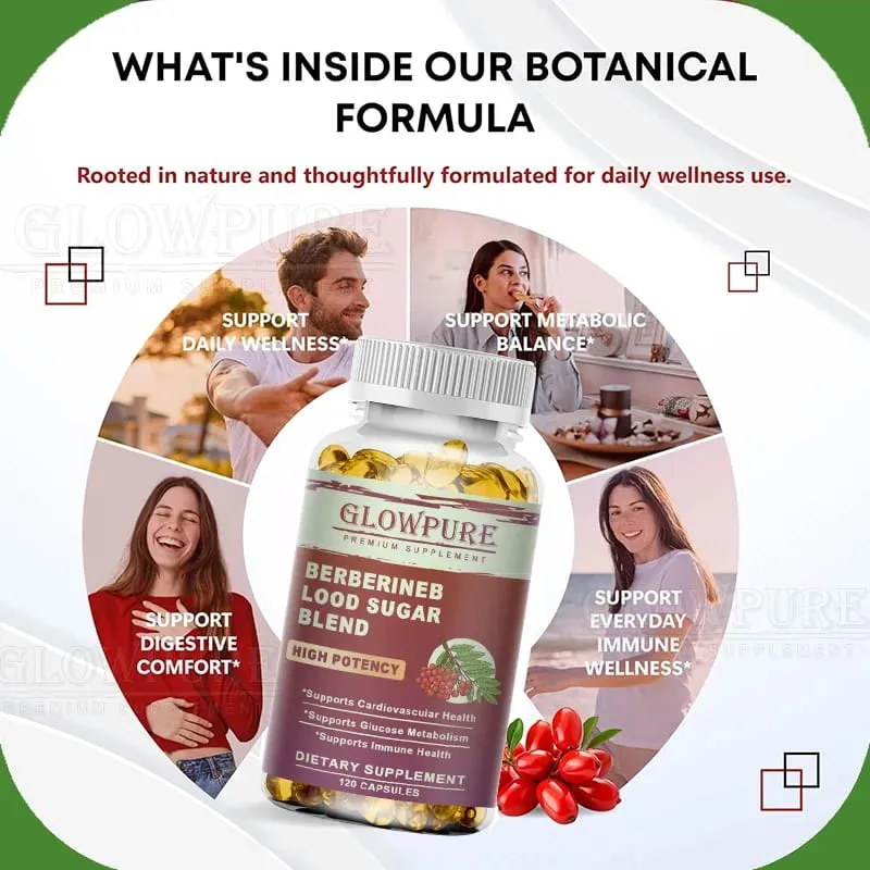 Berberine Capsules - Cardiovascular and Digestive Health Balance Liver Digestion Health with Ceylon Cinnamon Supplement