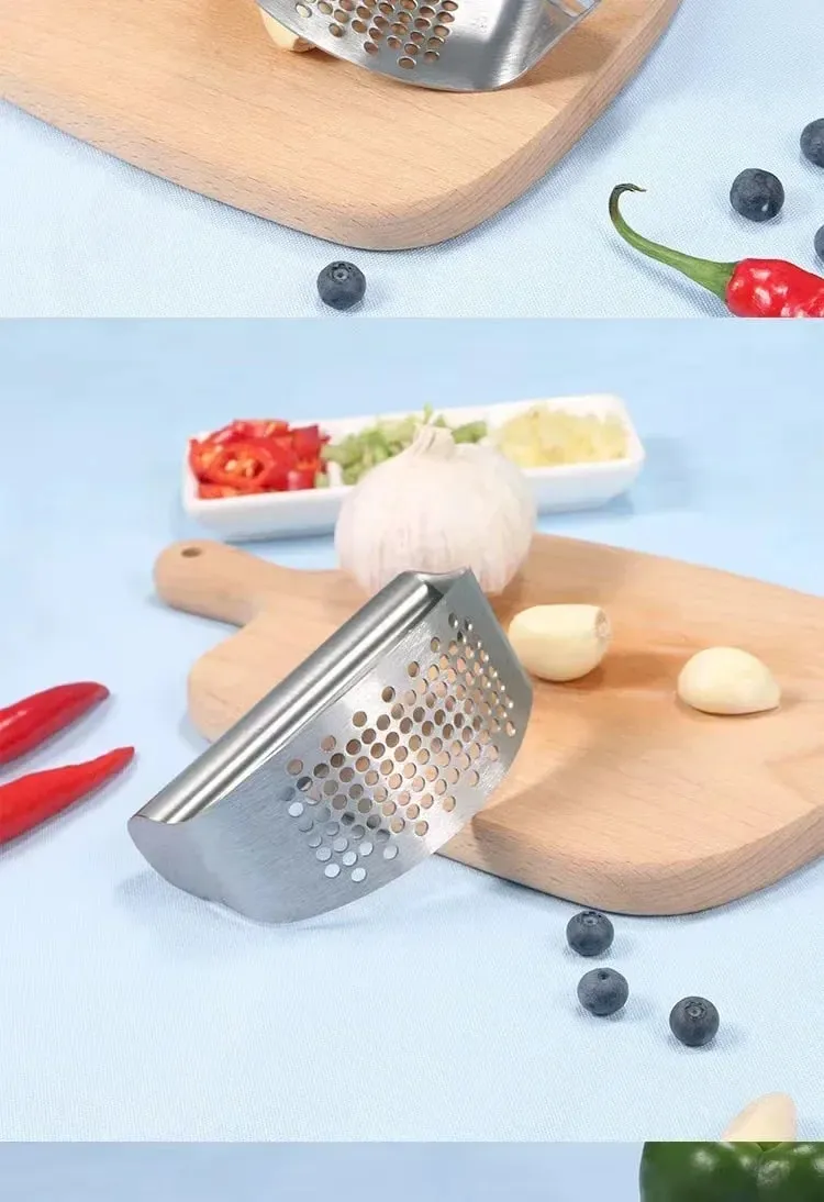 Manual Stainless Steel Garlic Mincer Garlic Crusher Press Para sa Fruit Vegetable Kitchen Gadget Manual Food Processors