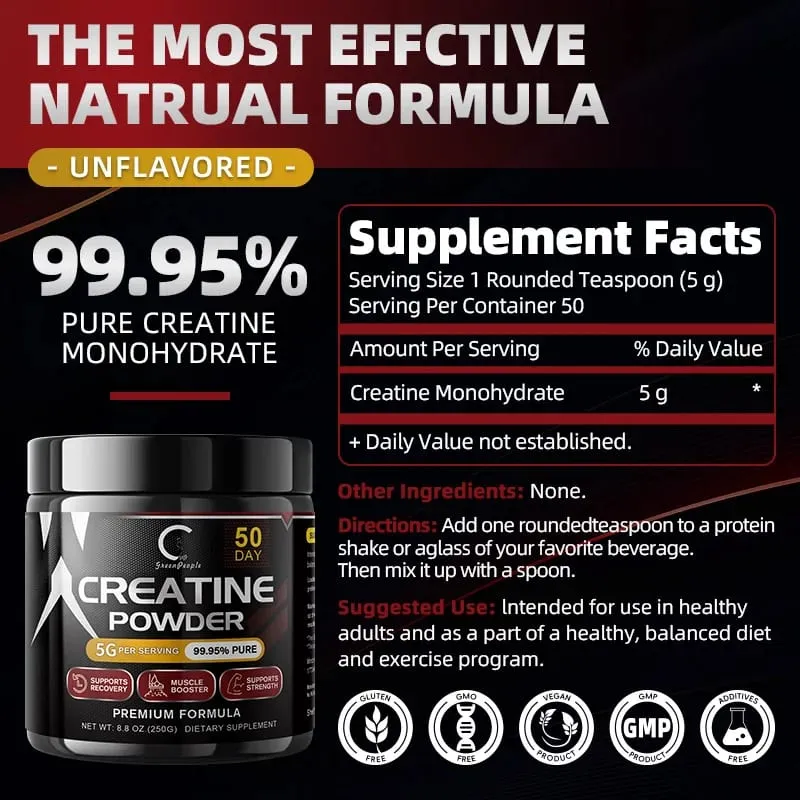 Pre Workout Creatine Powder para sa Mga Lalaki at Babae - Cognitive & Exercise Performance Support - NSF Certified para sa Sport- 150 Grams