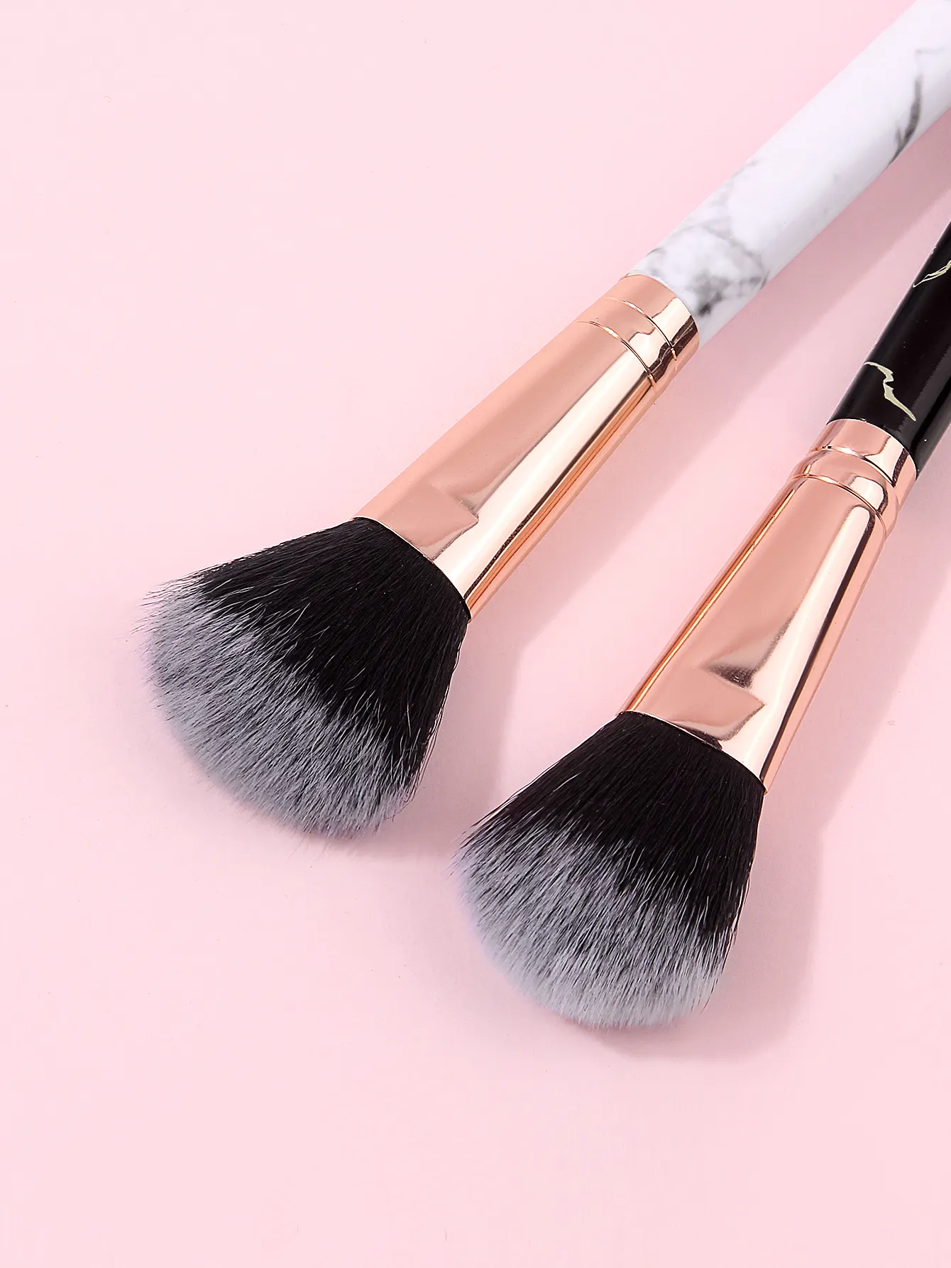 2Pcs Marble Handle Blush Brushes Soft Fluffy Face Makeup Brush For Cheek Blush Powder Cosmetic Blending Beauty Make Up Tools