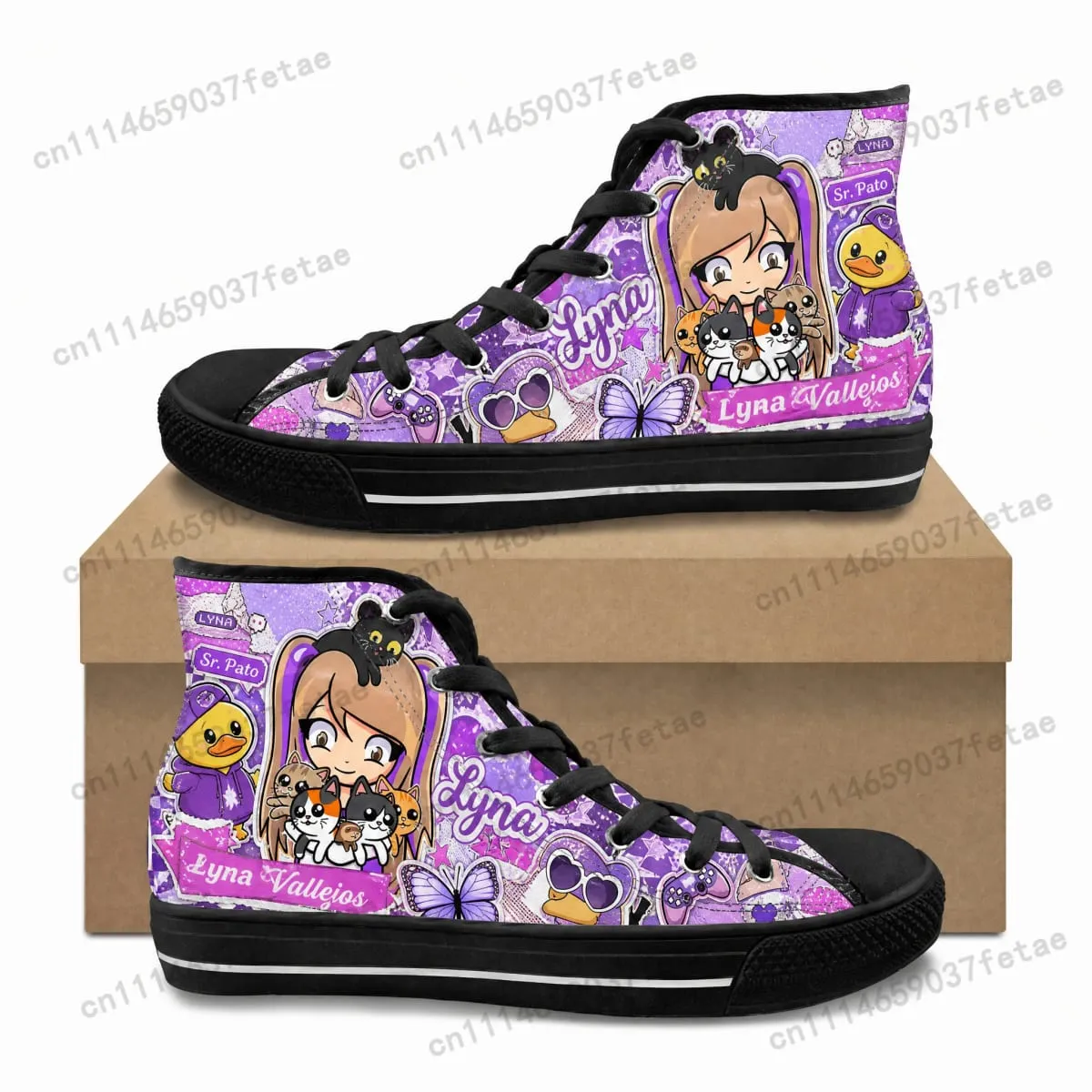Lyna Vallejos High Top High Quality Sneakers Teenager Canvas Sneaker Mens Womens Ghana Hiking Casual Custom Shoes