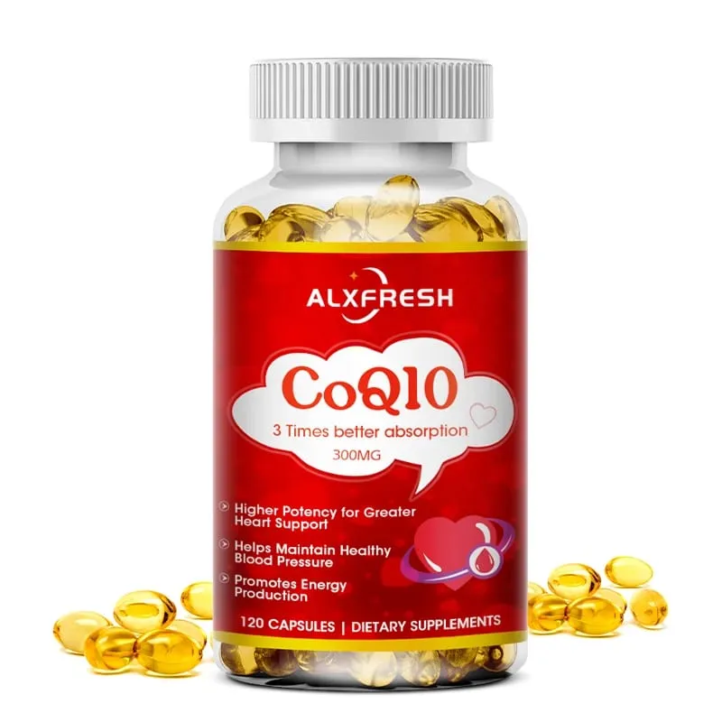 Alxfresh CoQ10 300mg- 3x Absorption | 120/60 serving | Coenzyme Q-10 | Non-GMO Gluten Free Vegan | Dietery Vitamins Suppelment