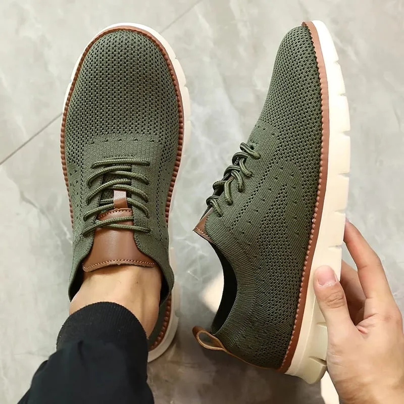 Ultra-Light Casual Knitted Shoes for Men Breathable Slip-Resistant Sneakers 2026 Flexible Soft Sole Trendy Comfortable Shoes Men