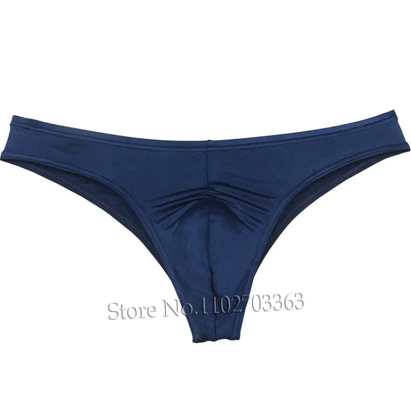 Men's Bikini Briefs Triangle Underwear Pucker Back Micro Briefs Elastic Shiny Summer Low Rise Beach Briefs Sexy Silky Smooth