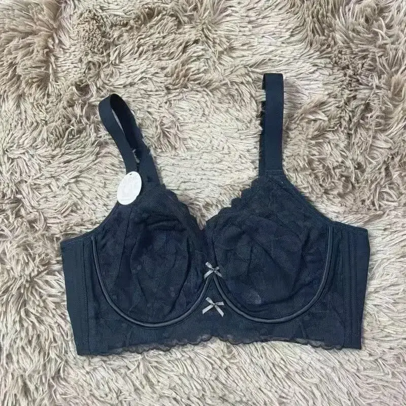 Women's Sexy Lace Support Bra Full Cup Lift Bralette Lingerie Anti-Sagging Ultra Thin Mesh - Slimming Underwear for Big Bust