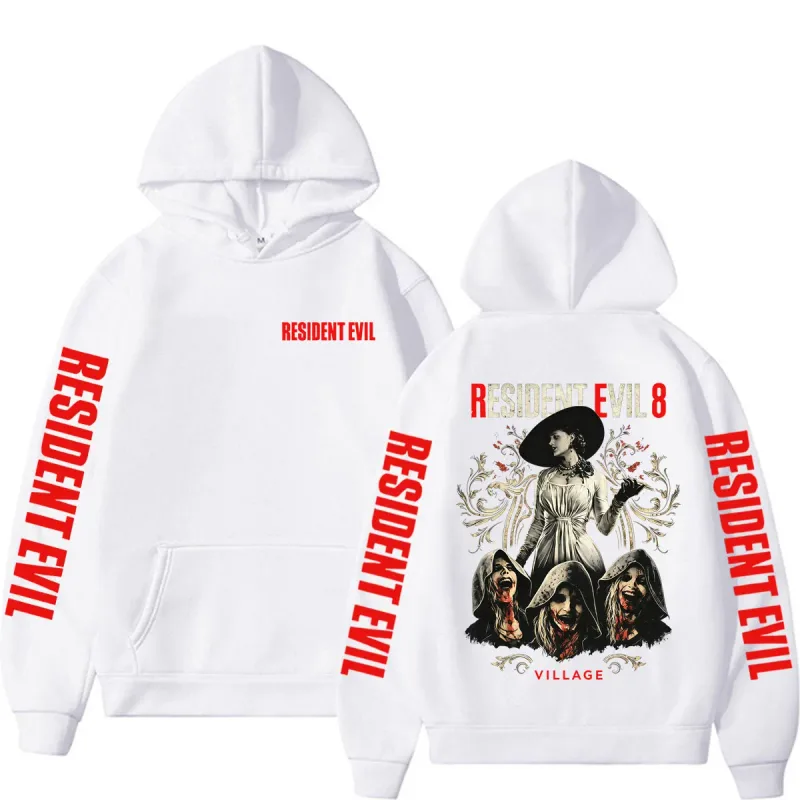 Resident Evil Requiem Village Graphic Hoodies Lady Dimitrescu Horror Sweatshirt Men's Clothing Fashion Casual Long Sleeve Hoodie