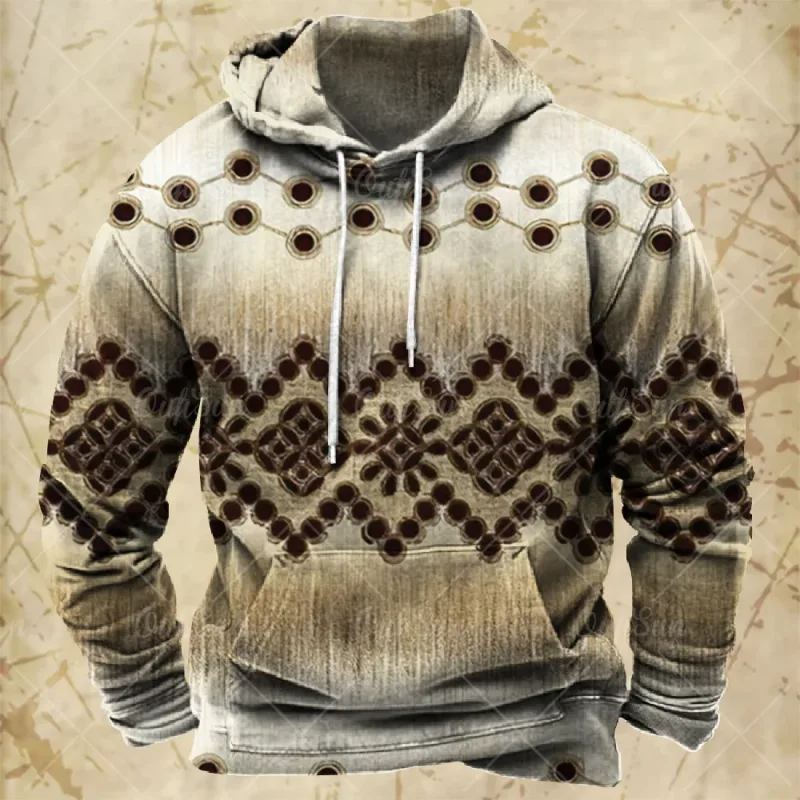 Vintage Hoodie For Men Harajuku 3D Print Autumn Long Sleeve Sweatshirts Oversized Y2k Clothing Men's Hoodies Fashion Streetwear