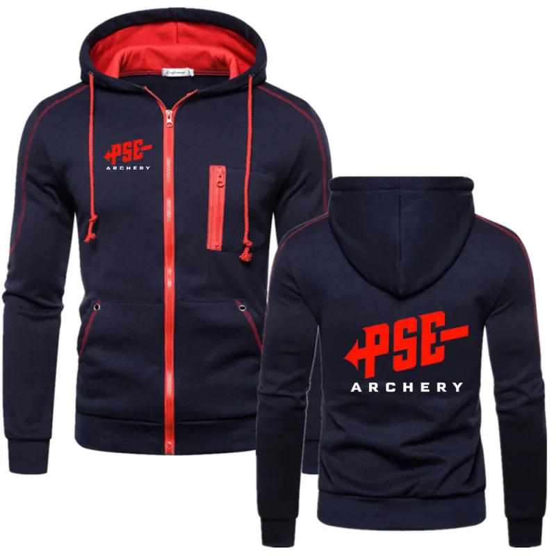 Pse Archery Zipper Hoodies Autumn Men's New Long Sleeve Hooded Sweatshirt Fashion Casual Male Outfit Sportwear Jacket