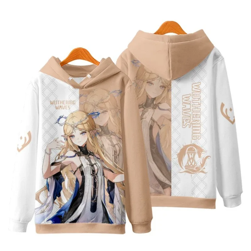 Game Wuthering Waves Cosplay Hoodies 3D Phrolova Print Men Women Anime Sweatshirt Autumn/Winter Hoodie Casual Y2k Tracksuit Coat