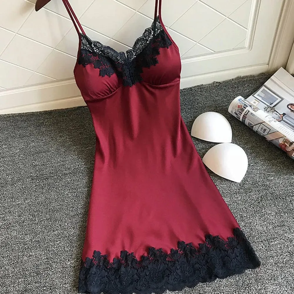Bridal Underwear For Bride Satin Lingerie Pads Sexy With Nightdress Ladies Chest Nightwear Women LenceríAs Atrevidos Mujer