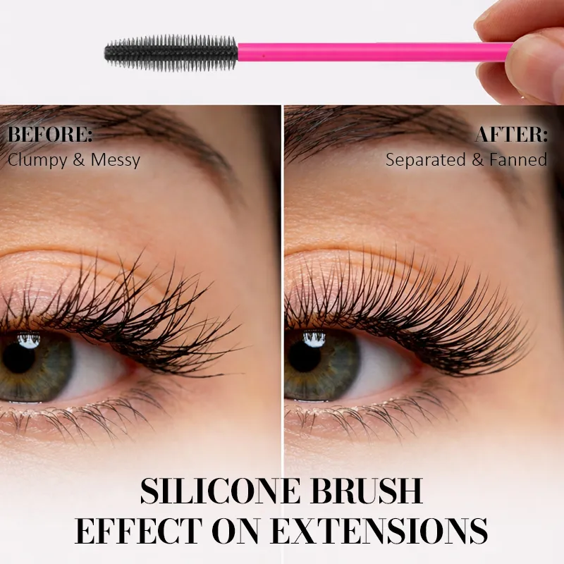 Silicone Eyelash Brush Mascara Wands Applicator Eyebrow Comb Rod Spoolies Eyelashes Brushes Lash Extension Supplies Makeup Tools