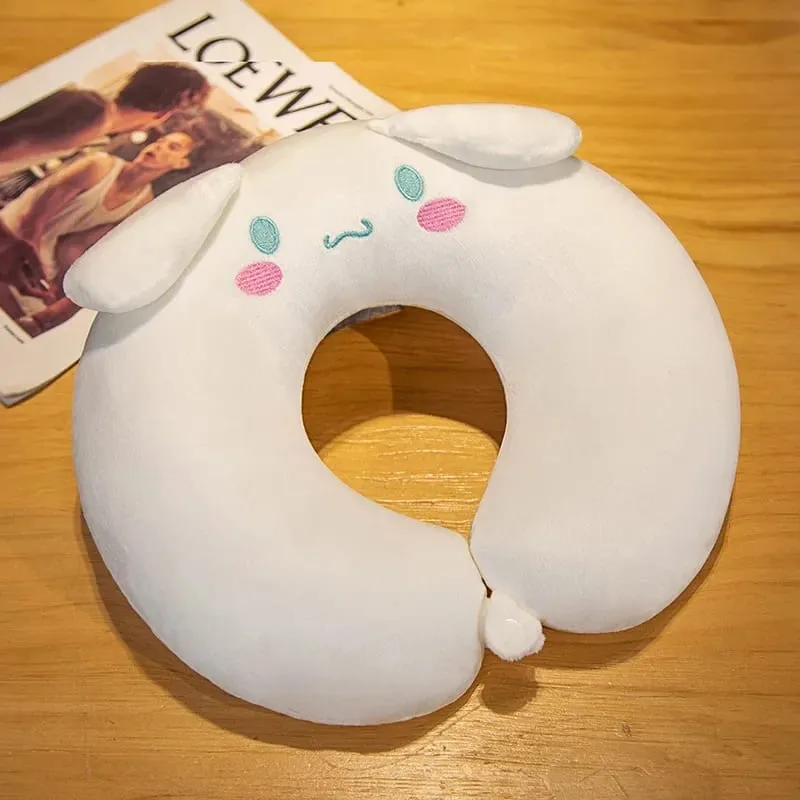 Sanrio Leuke U-vormige Nekkussen Hello Kitty Purin Pochacco Draagbare Dutje Kussen Perfect voor Neksteun Kuromi Knuffel