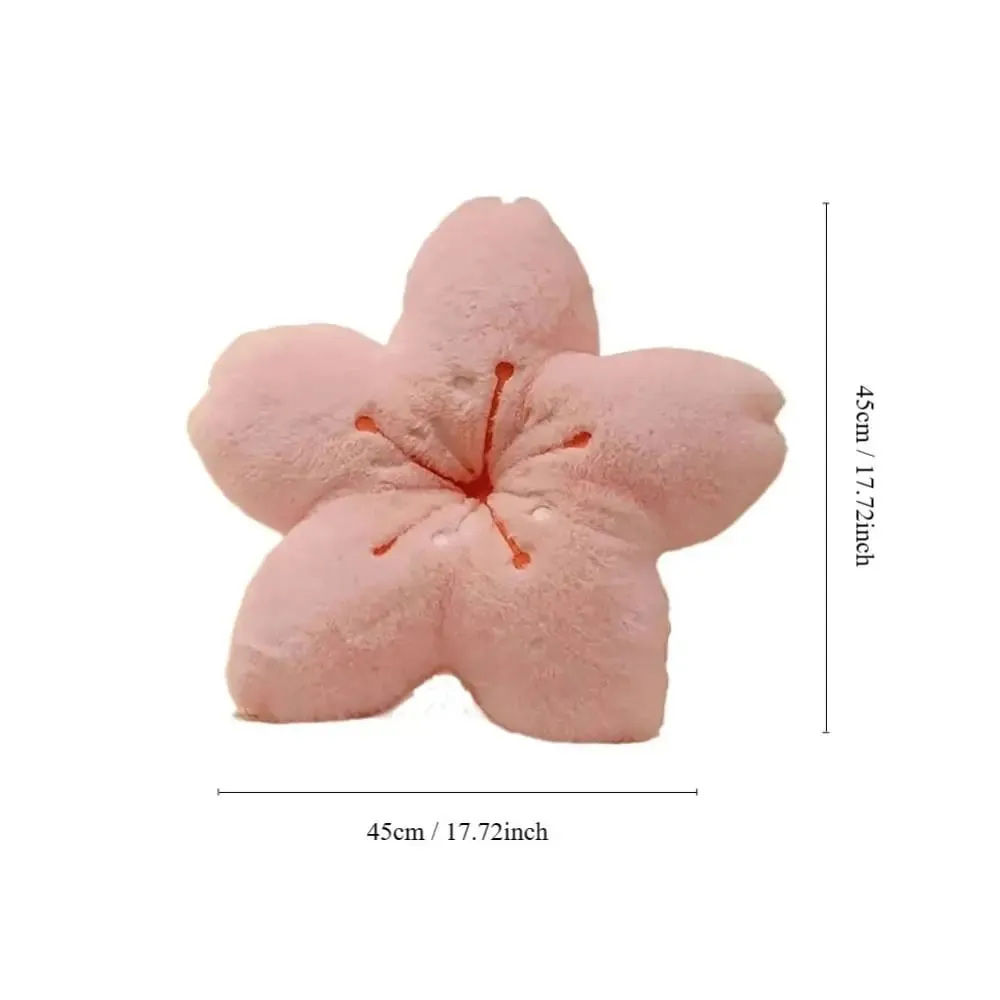 Kawaii 45cm Plush Pillow Cherry Blossom Soft Room Decor Pillow Pink Tatami Cushion Photo Decorations