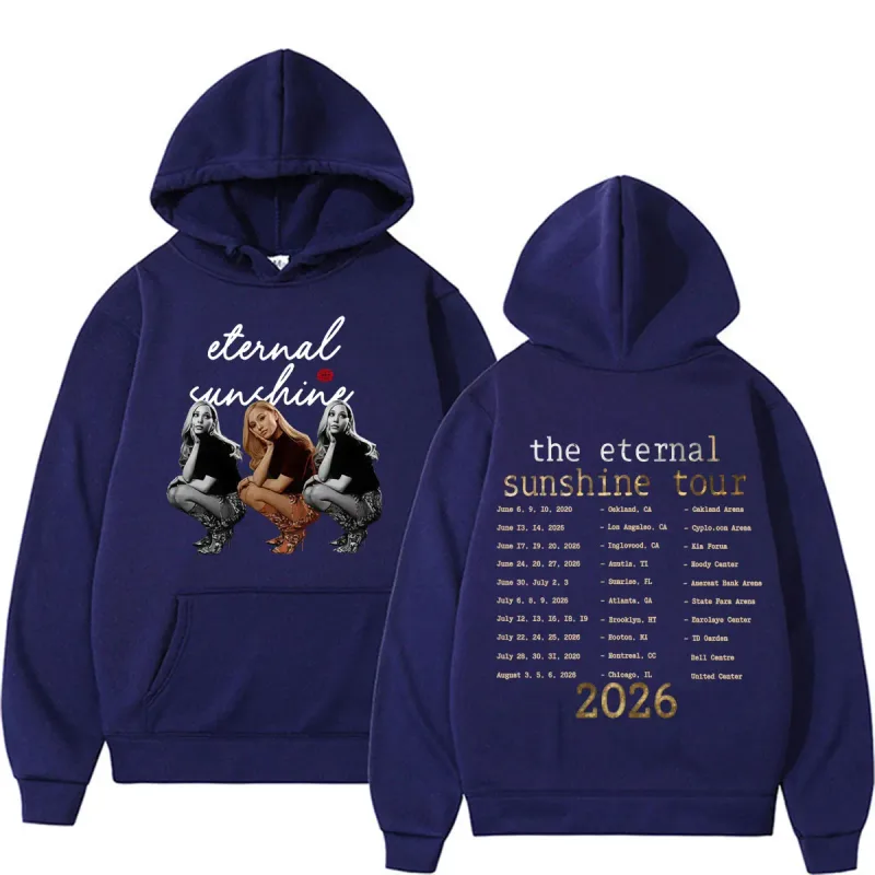 Ariana Grande Eternal Sunshine Tour 2026 Double Sided Print Hoodies Men Women High Quality Fashion Aesthetics Sweatshirts Hoodie