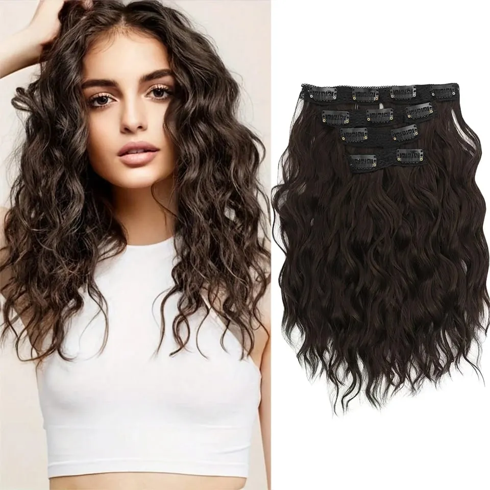 12 inch Four Piece Water Ripple Short Roll Clip Hair Extensions Suitable For Women's Daily Gatherings Gestivals And Celebrations