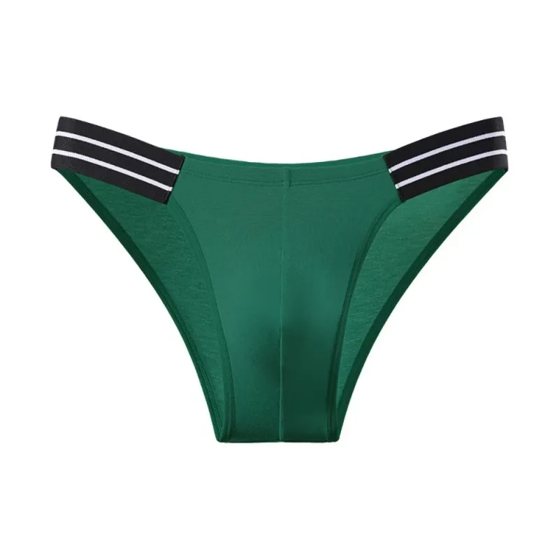 Underpants Lingerie Men's Triangle Panties Stripe Breathable Men Thin Briefs Mid Waist Large Size Underwear for Men Gifts