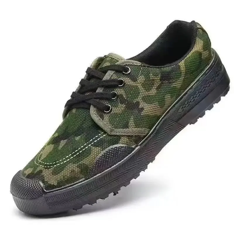 Men's Retro Canvas Shoes Vintage Military Style Sneakers Breathable Work Boots Non slip Casual Walking Footwear Outdoor Hiking