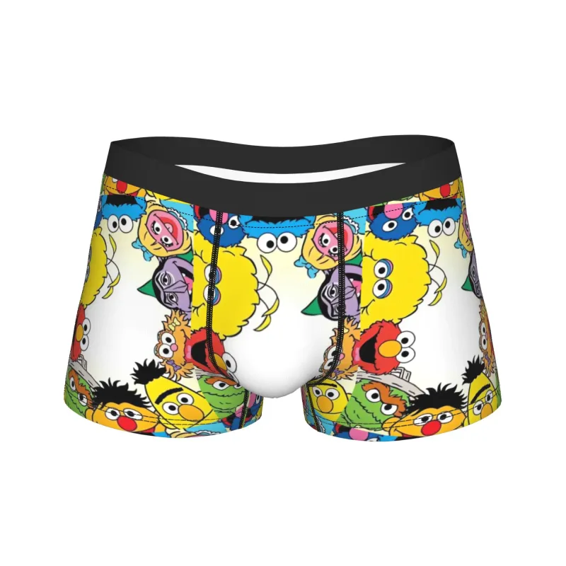 S-Sesames Streets Tango Elmo & Grover Underwear Men Shorts Briefs Funny Boxershorts Quality Customs Oversize Panties
