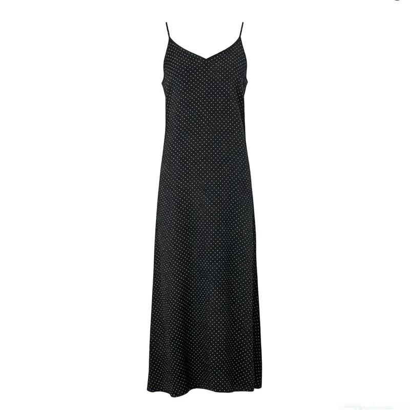 AP SS26 Women Black Cable Cardigan and Polka Dots Slip Dress Classic Style