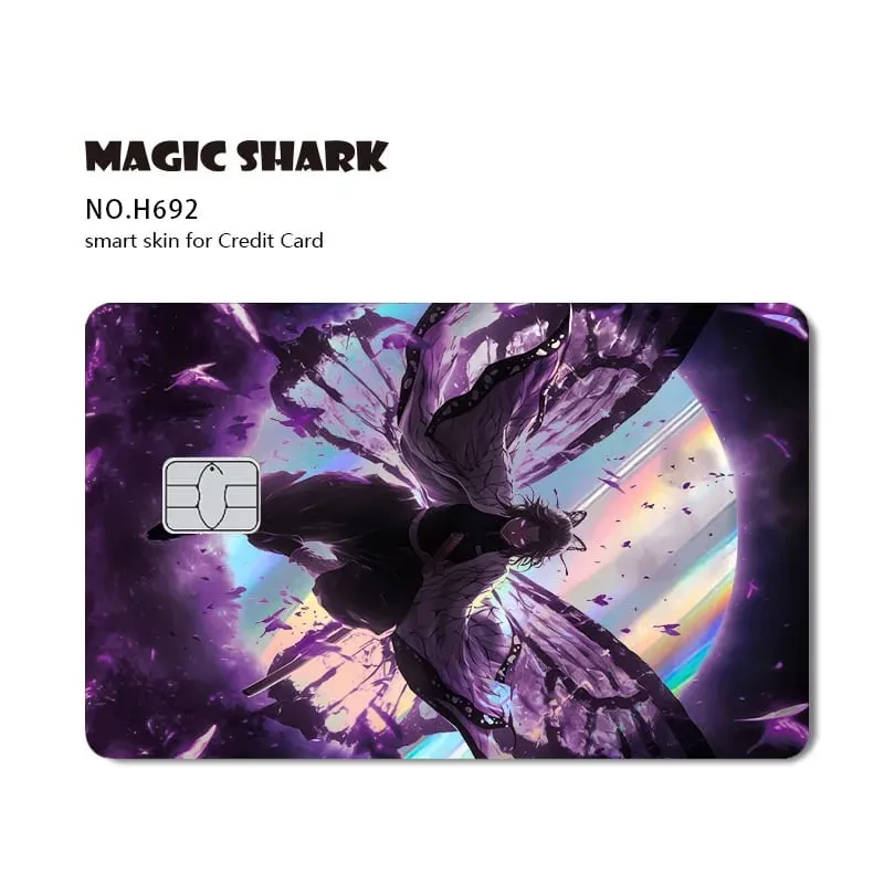 Magic Shark 2026 New Hot Demon Slayers Anime Shinny Holographic Laser Skin Cover Sticker Film for Debit Credit Bank Card