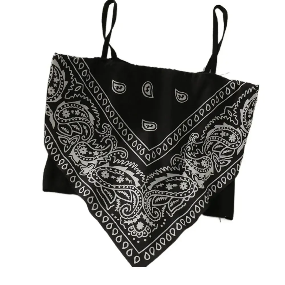 New Retro Camisole 39cm Cotton Triangle Scarf Cashew Flower Wear Tube Top — image 9
