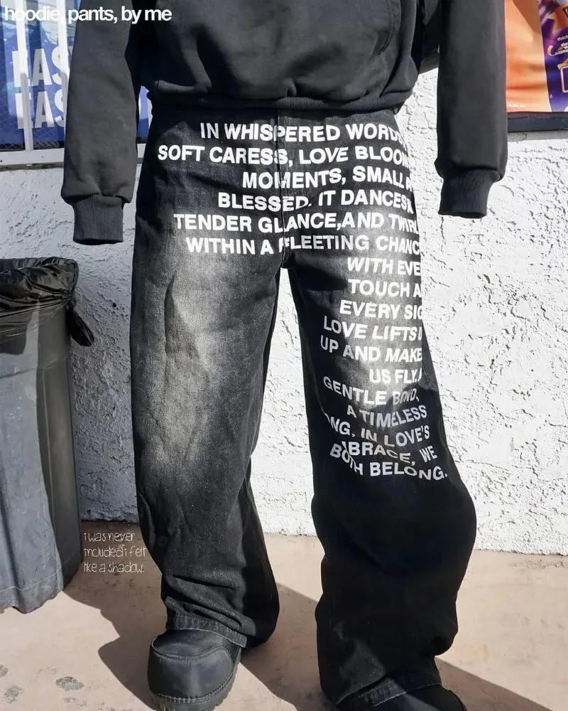 American Pattern Letter Jeans Y2K Men Jeans Vintage Streetwear Gothic Harajuku Hip Hop Men Women Fashion Casual Wide Leg Jeans