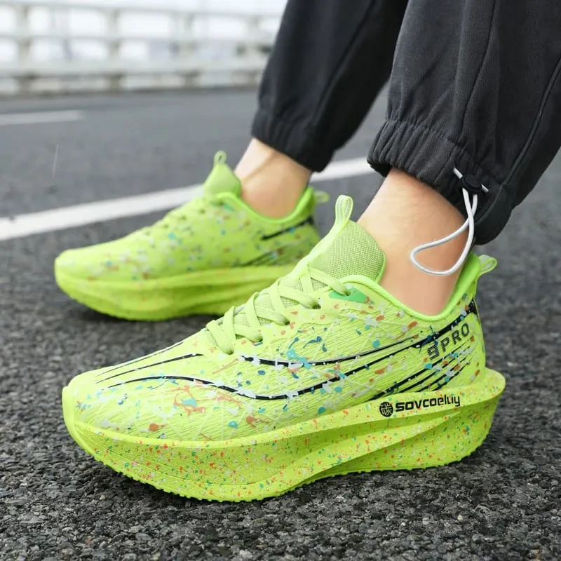 Running Shoes Carbon Board 2026 Marathon Cushion Men Sports Breathable Lightweight Women Comfortable Athletic Nonskid Sneakers