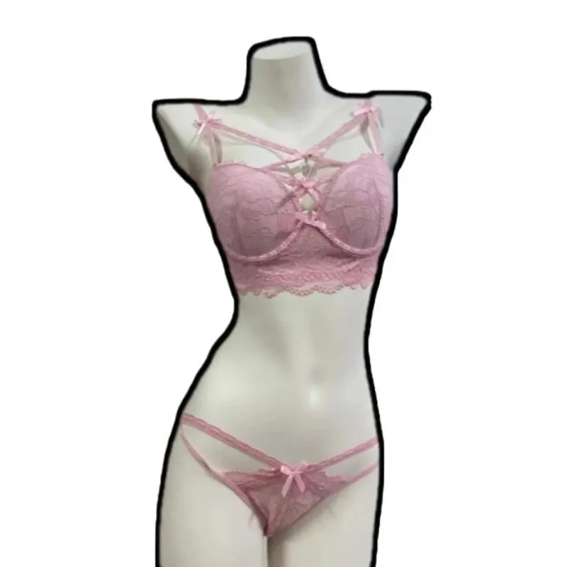 Verleidelijke kanten bh- en pantyset met hartjeshanger detail busteversterking push-up ontwerp zachte dameslingerie S-XL 32-38AB — image 10
