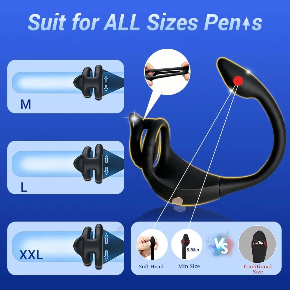 APP Penis Cock Ring Male Wireless Remote Control Male Ejaculation Delay Stimulator Anal Butt Plug Adult Sex Toy para sa Mga Mag-asawa