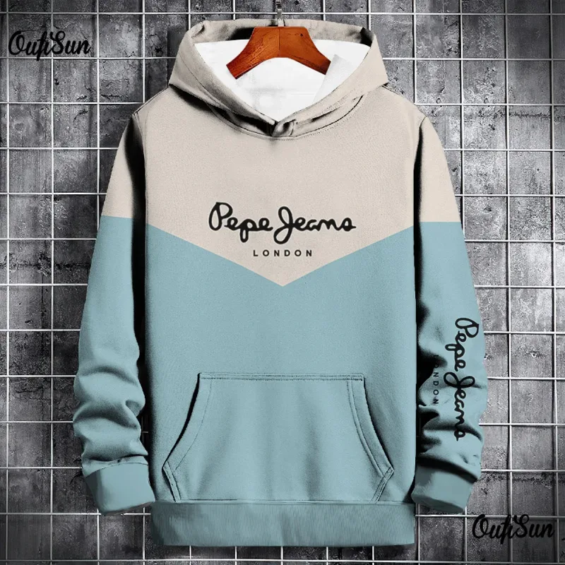 Autumn and Winter Casual Men's Hoodies Funny Splice 3D Print Sweatshirts Outdoor Sports Pullover Fashion Trend y2k Clothes Tops