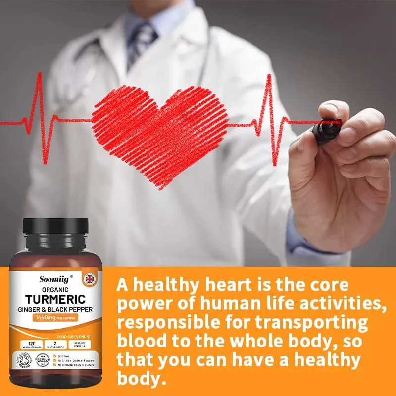 Organic Turmeric Ginger & Black Pepper Capsules Supports Joint Health Cushioning Digestive & Immune & Balances blood sugar — image 2