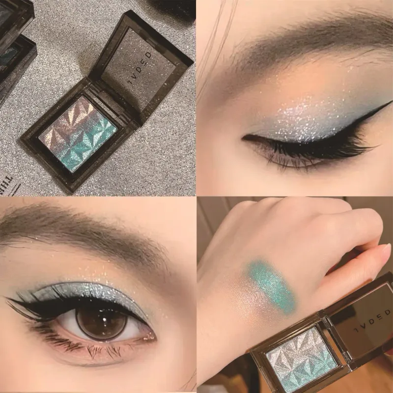 Metallic Gradient Eyeshadow Palette Silver Blue Punk Smoky Eye Shadow Högpigmenterad pressad lila Glitter Eyes Makeup Palett