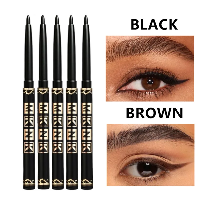 Black Brown Eyeliner Pencils Waterproof Sweatproof & Smudge-Proof with Easy Twist Application Eye Liner Pen for Bold Eye Makeup