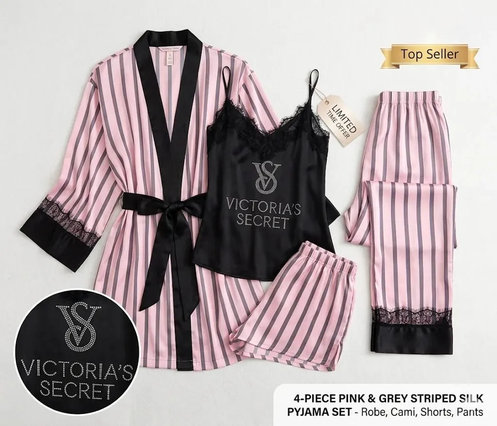 Sleepwear Chemise Nightwear Underwear Ice Silk Pajamas Set Robe New Victoria's Secret Sexy Womens Lace Trim Homewear Ladies