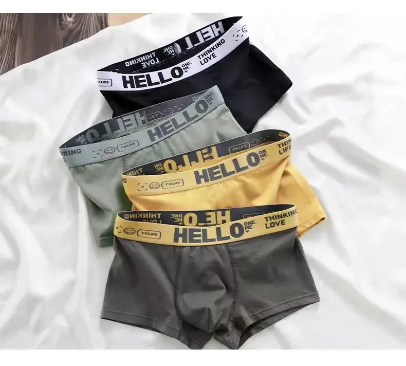 5pcs Men's Underwear, Breathable Comfy Quick Drying Stretchy Boxer Trunks, Sexy Underpants, Men's Trendy Boxer Panties — image 2