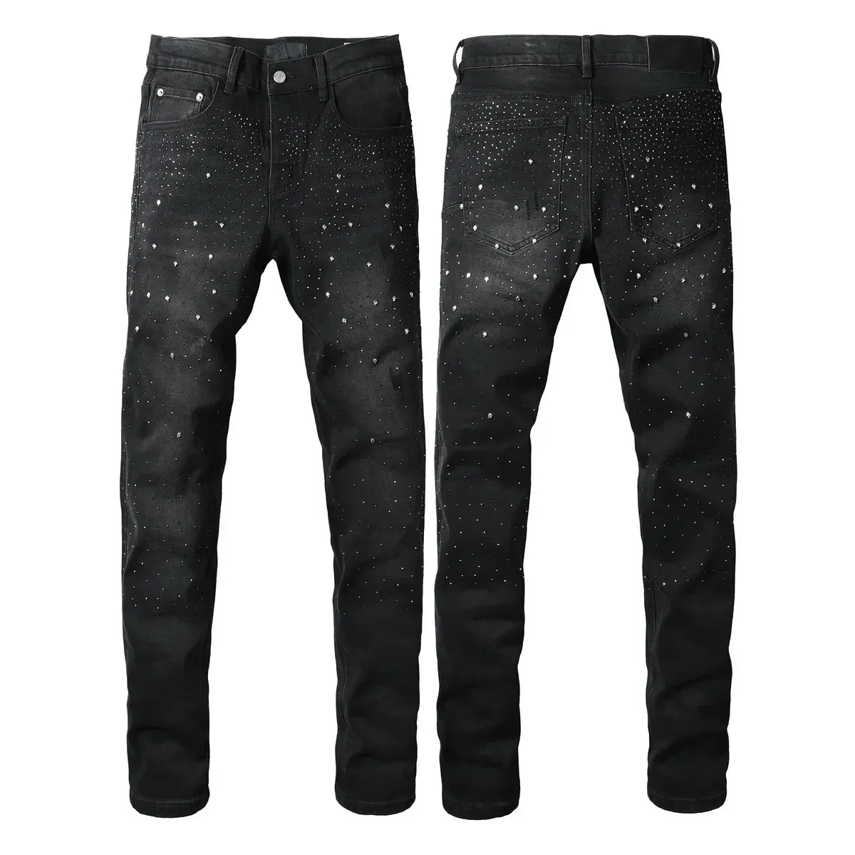 Men Jeans Fashion Americans High street Retro wash multiple styles graffiti print Low Rise Hole Patch Elastic Skinny Jeans pants