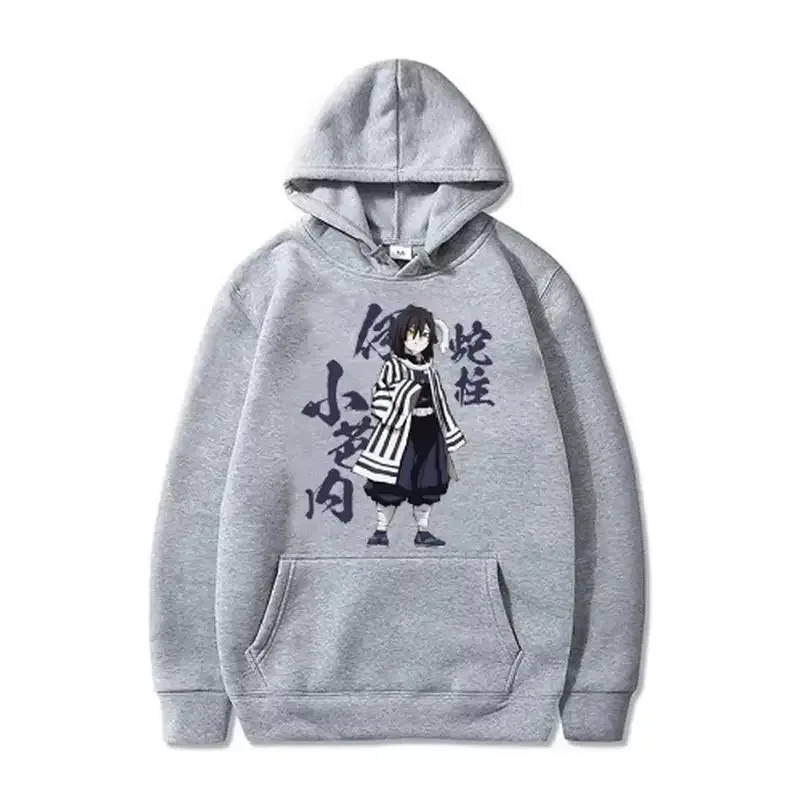 Casual Cool Anime Men Women Sweatshirts Demon Slayer Iguro Obanai Plus Size Hoodie Harajuku Unisex Graphic Printed Hooded