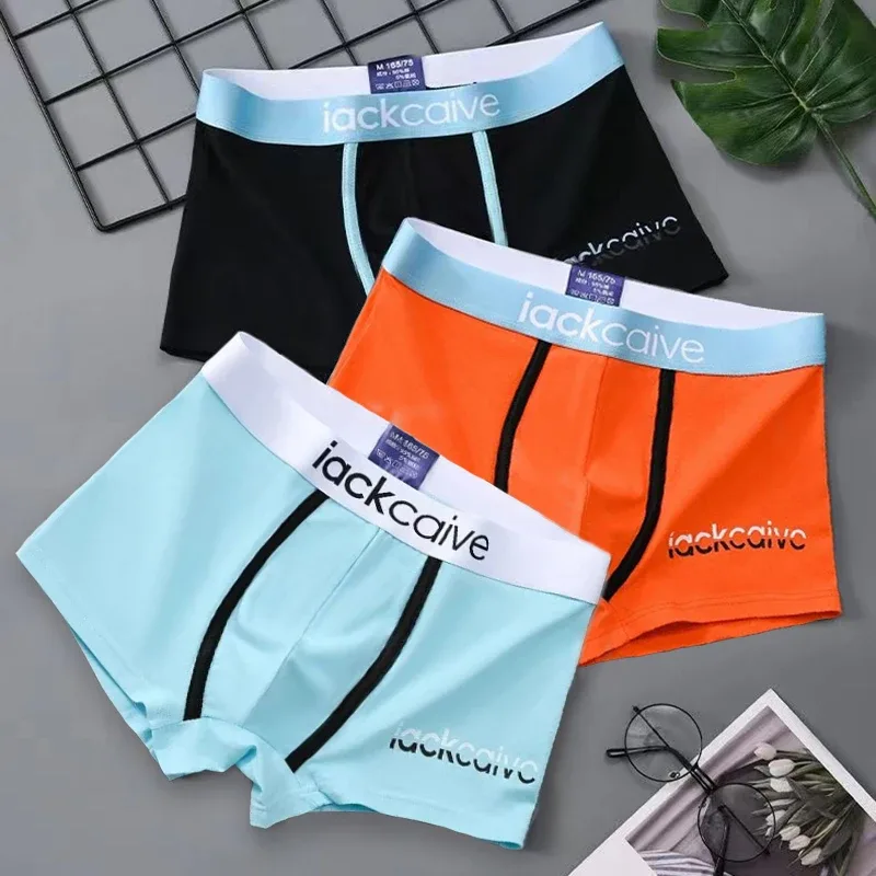 3Pcs Seluar Dalam Lelaki Kapas Seluar Dalam Lelaki Petinju Lelaki Bernafas Boxer Seluar Dalam Bercetak Seluar Dalam Selesa Seluar Dalam Lelaki M-3XL