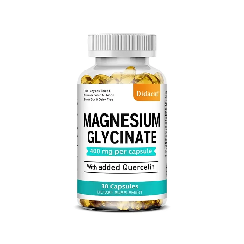 Magnesium Glycinate - with Quercetin Improve Cardiovascular Health Reduce Stress and Promote Healthy Sleep Muscle Growth
