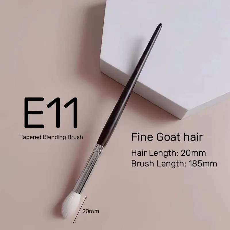 眼影化妝刷豪華天然細山羊毛烏木柄眼影混合刷美容工具