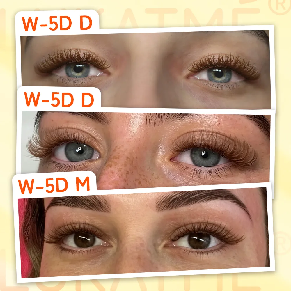 Brown 5D M Curl Fox Eyelash Extensions 7-14mm Premium Soft Volume 5D Lashes Foxy Eye Brown False Mink 5D W Eyelashes