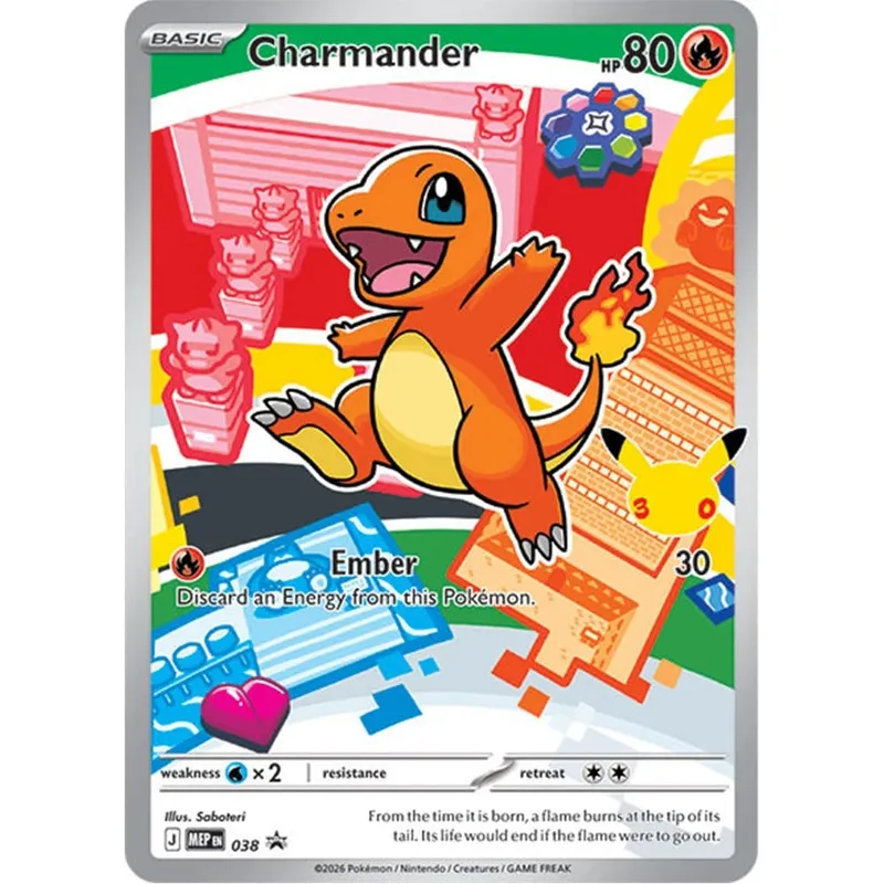 DIY Collection Cards 30TH Charmander Bulbasaur Squirtle Self Made Single Card Classic Game Anime Card Gift Toy