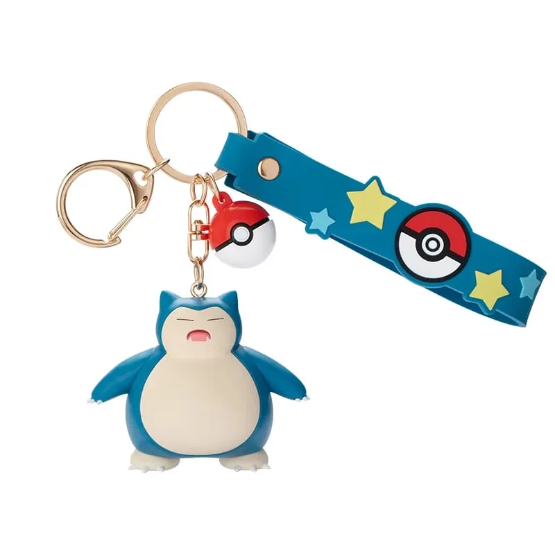 正版寶可夢皮卡丘鑰匙圈 Gengar Morpeko Cubone Snorlax Mimikyu 動漫動作人偶玩具鑰匙圈香水吊墜禮物